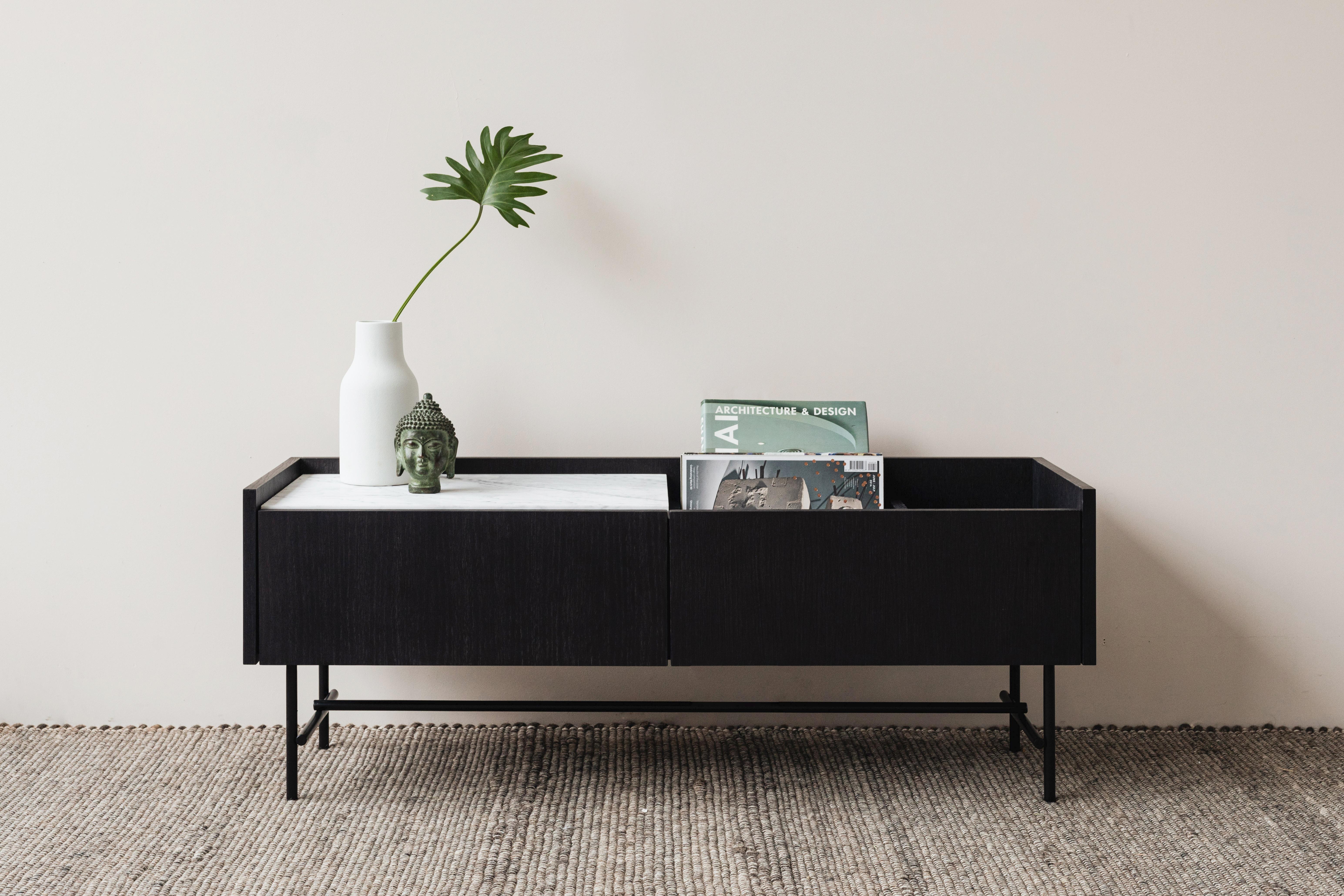 Forst Sideboard by Un’common
Designed by Małgorzata Korycka.
Dimensions: D 40 x W 120 x H 46 cm.
Materials: Oak and brushed Carrara marble.

Available in different oak finishes. Available in different marble options. Please contact us.

FORST