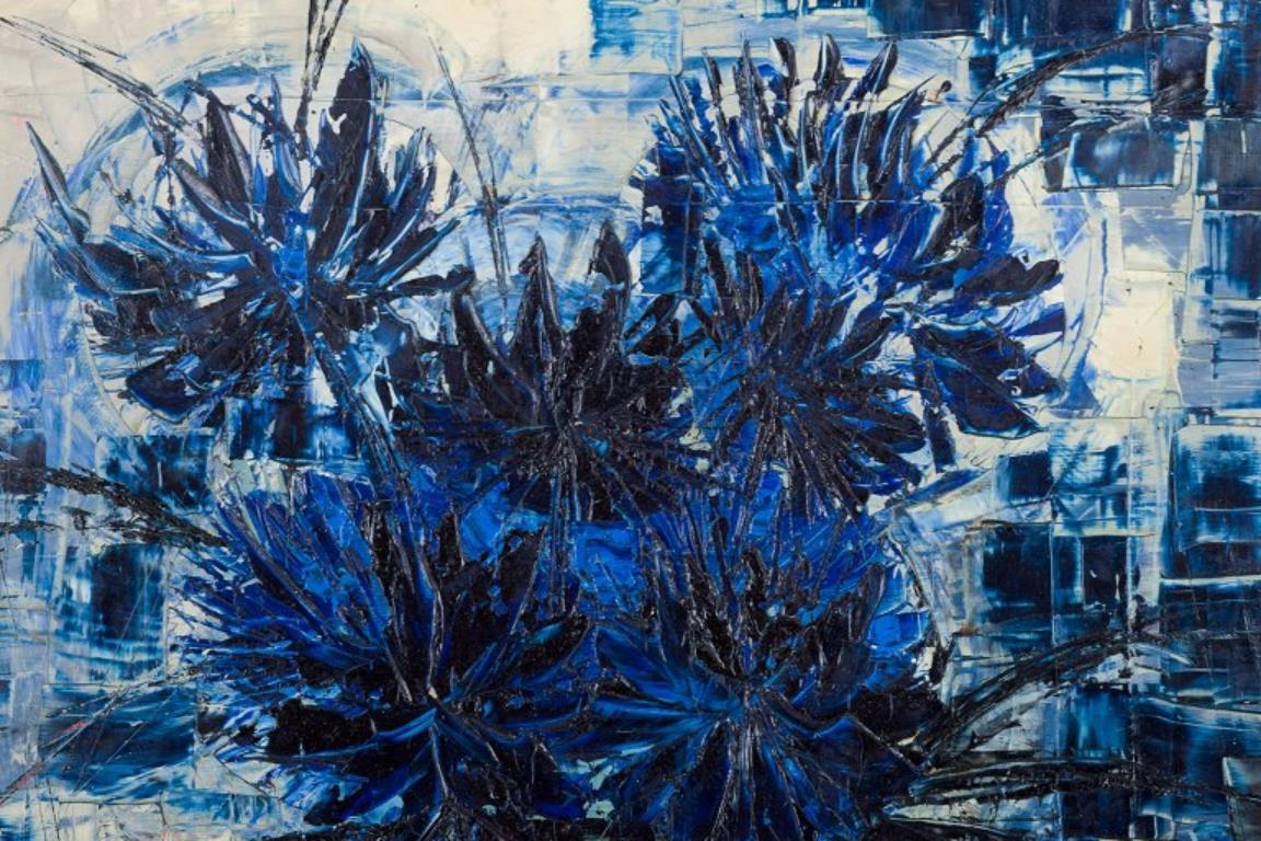 Modern Forster, unknown artist. Oil on canvas. Flowers in a vase. Ca. 1970 For Sale