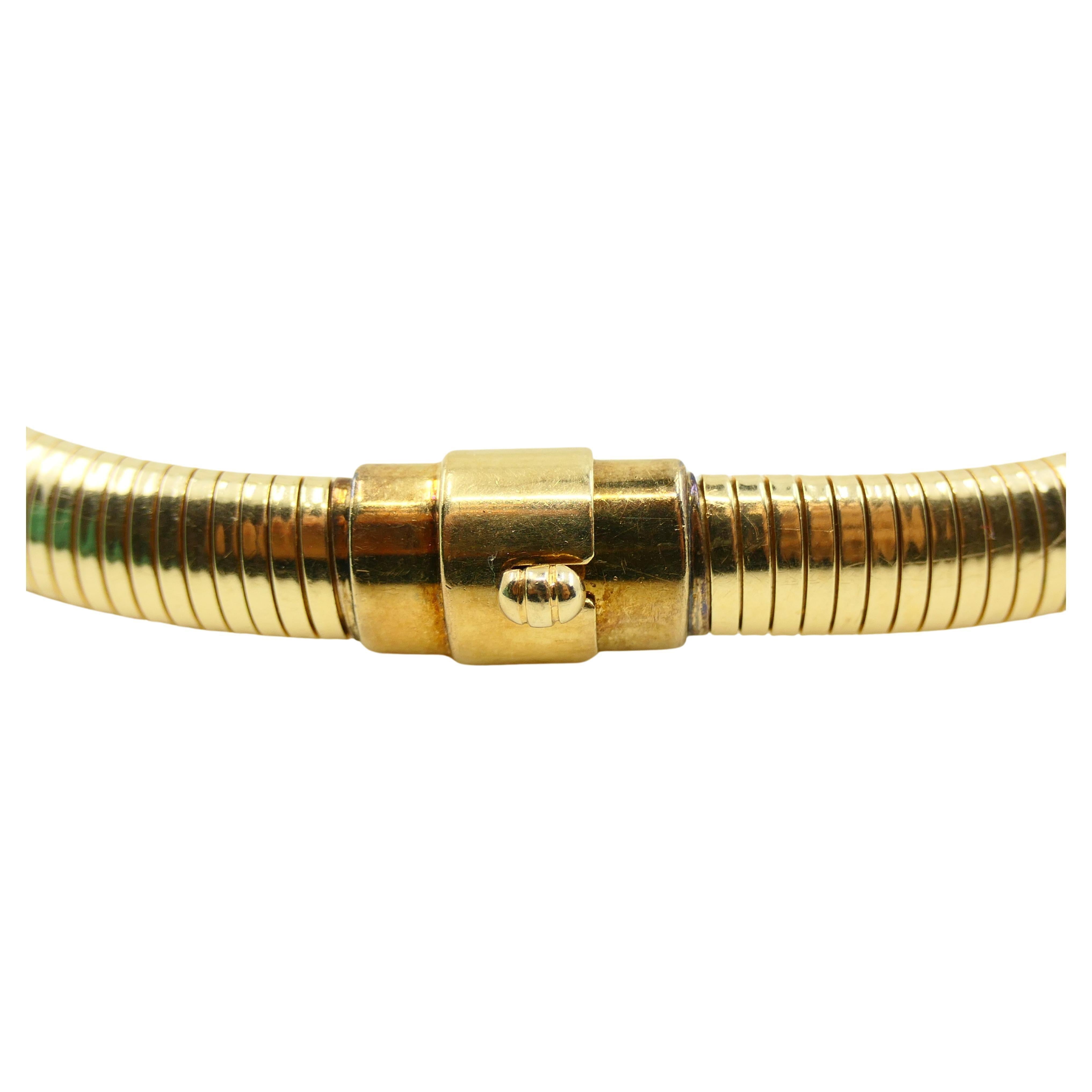 14k Gold Necklace Vintage Tubogas Forstner In Excellent Condition In Beverly Hills, CA