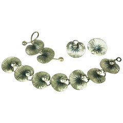 Vintage Forstner Sterling Silver Lily Pad Parure