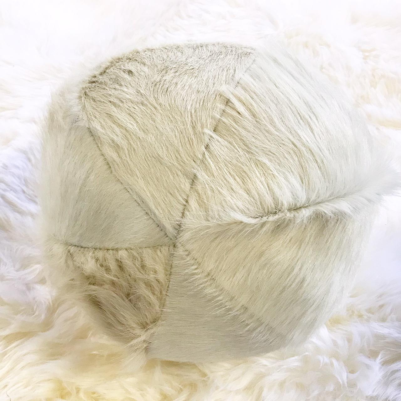 Forsyth 12" Brazilian Cowhide Ball Pillow - Ivory