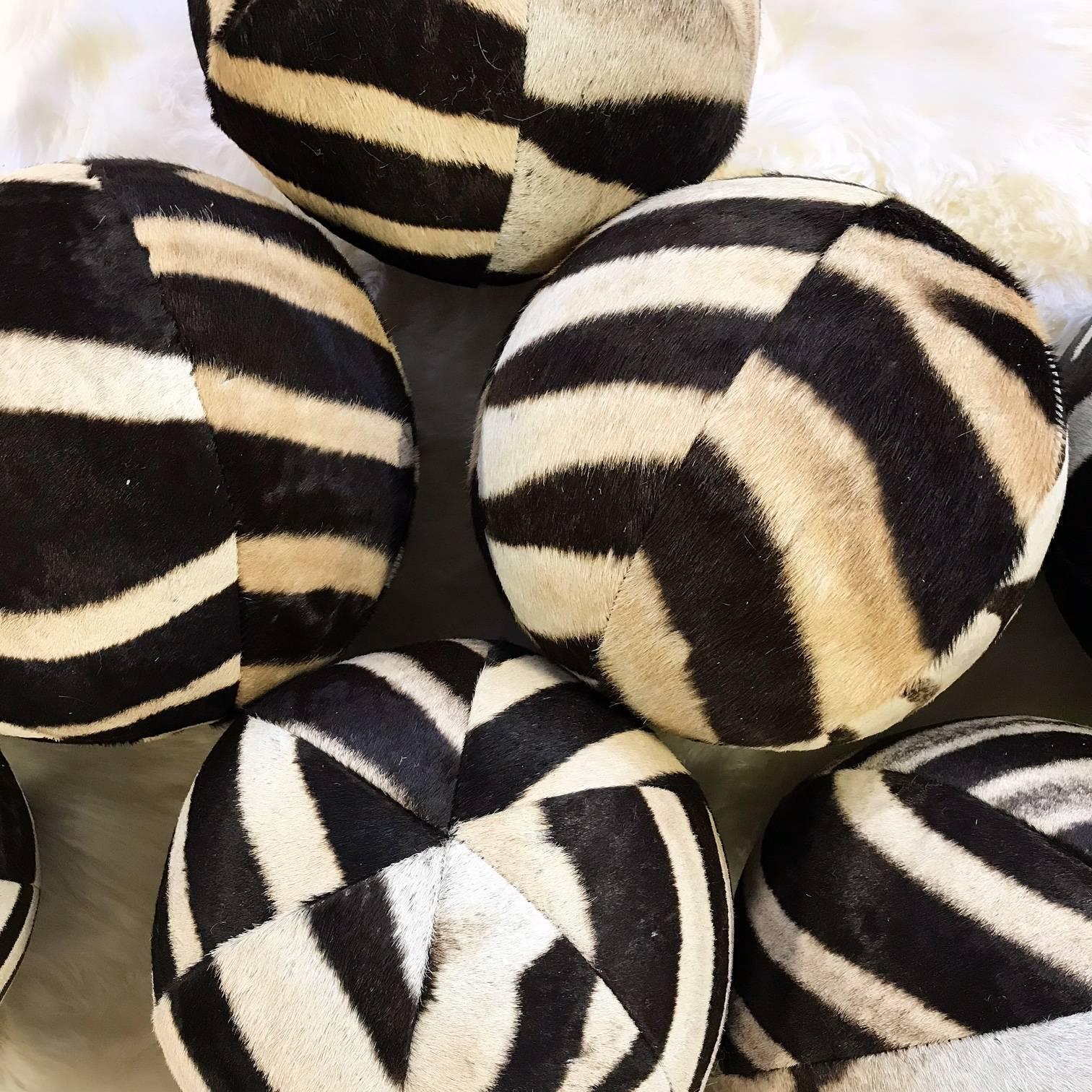 Forsyth Zebra Ball Pillow In Excellent Condition In SAINT LOUIS, MO