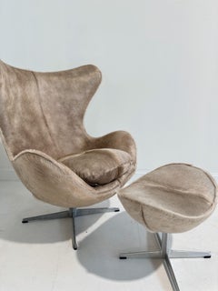 Forsyth Arne Jacobsen Egg Chair and Ottoman in Brazilian Cowhide