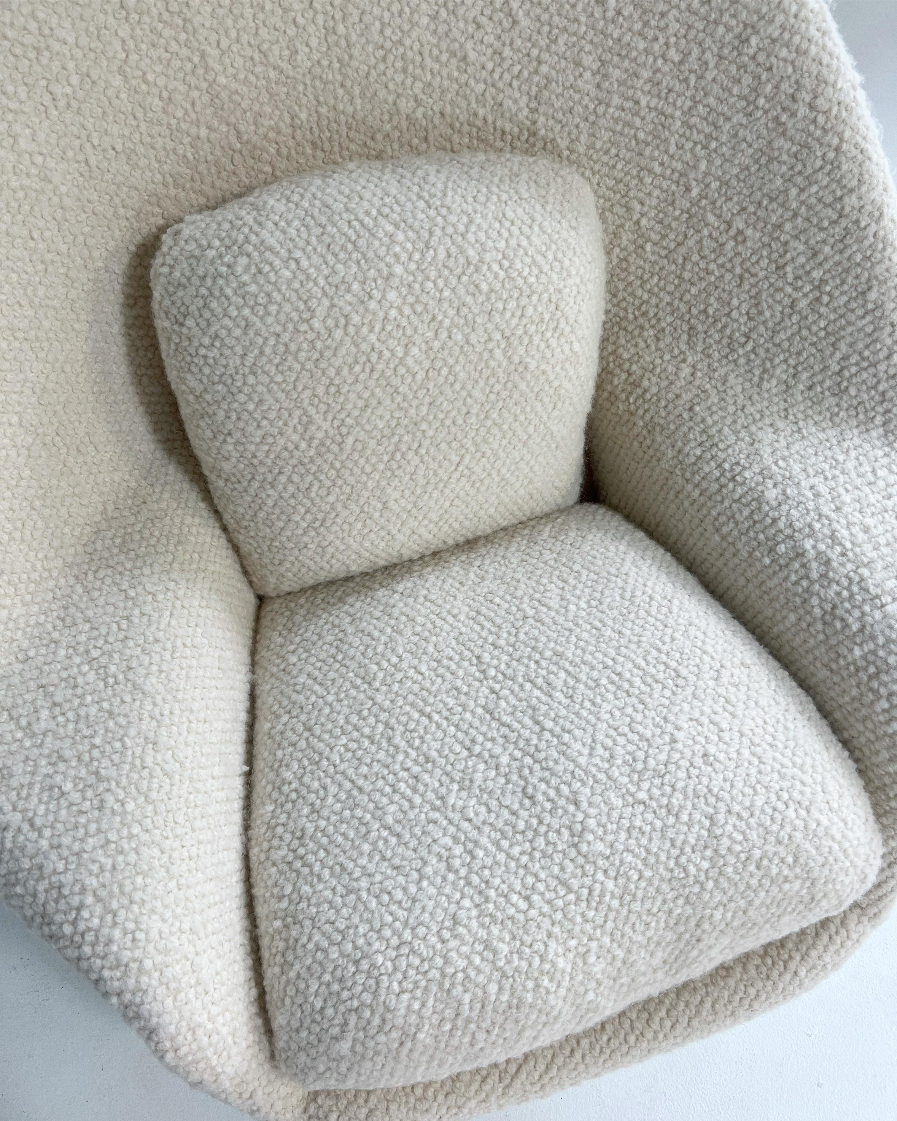 American Forsyth Bespoke Eero Saarinen Womb Chair and Ottoman in Dedar Boucle For Sale