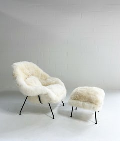 Forsyth Bespoke Eero Saarinen Womb Chair and Ottoman in Natural Cashmere