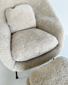Forsyth Bespoke Eero Saarinen Womb Chair and Ottoman in Shearling