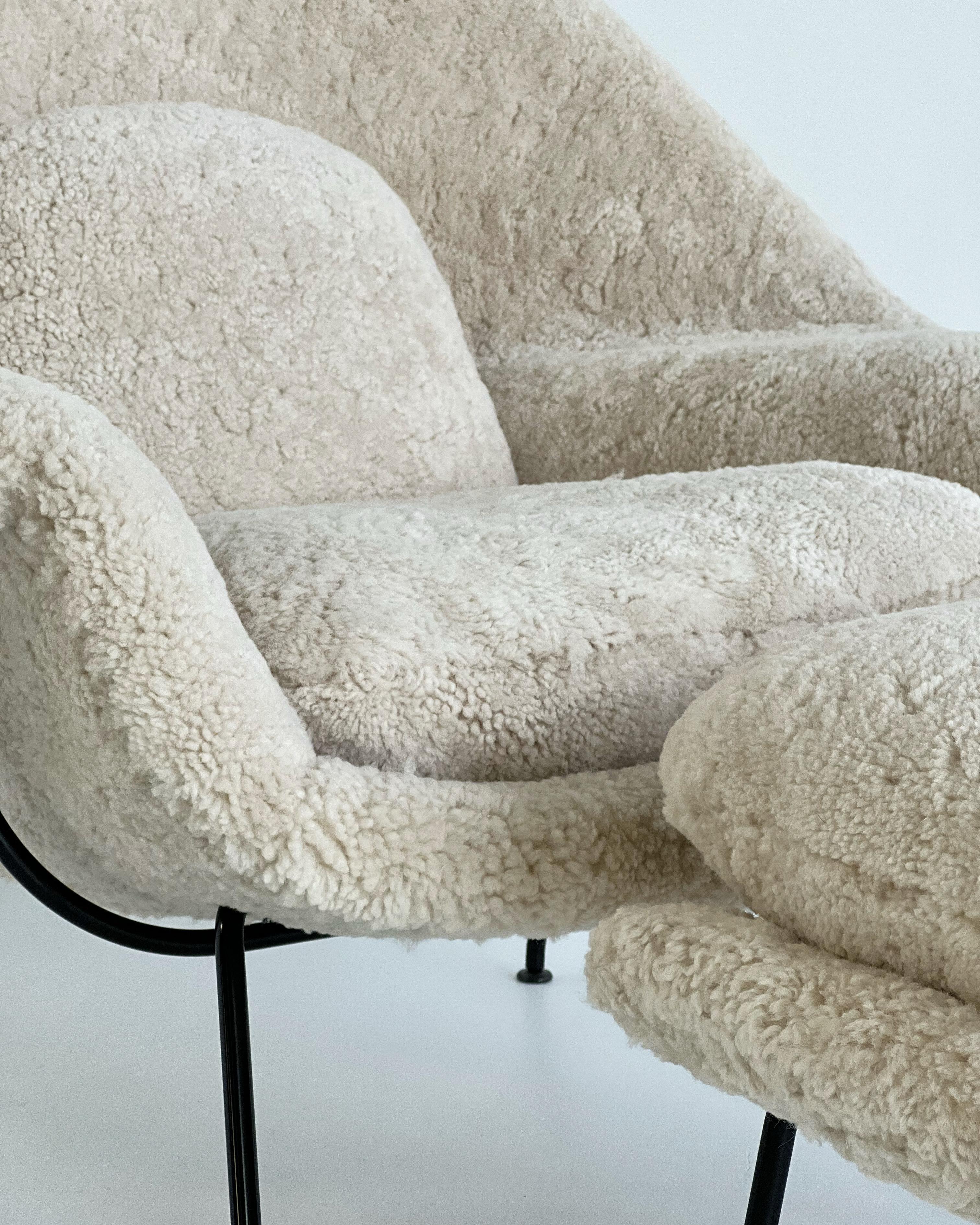 shearling chair and ottoman
