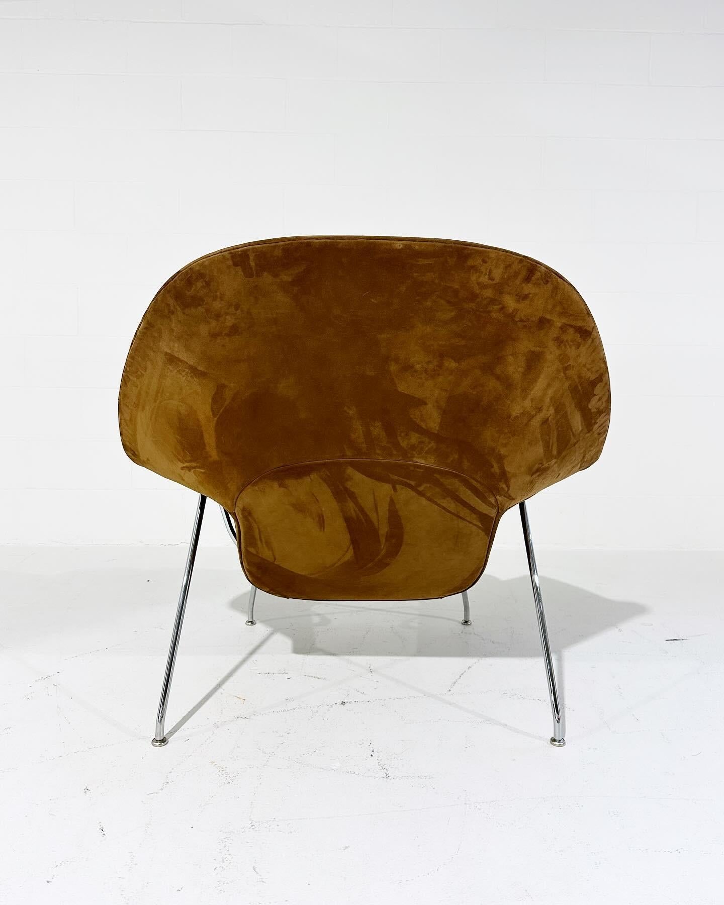 Forsyth Bespoke Eero Saarinen Womb Chair and Ottoman in Suede For Sale 2