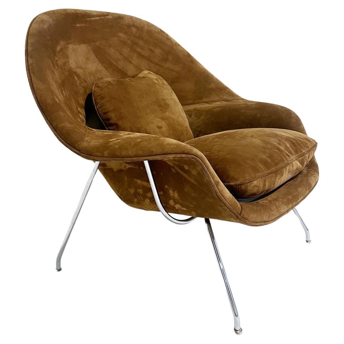 Forsyth Bespoke Eero Saarinen Womb Chair and Ottoman in Suede For Sale