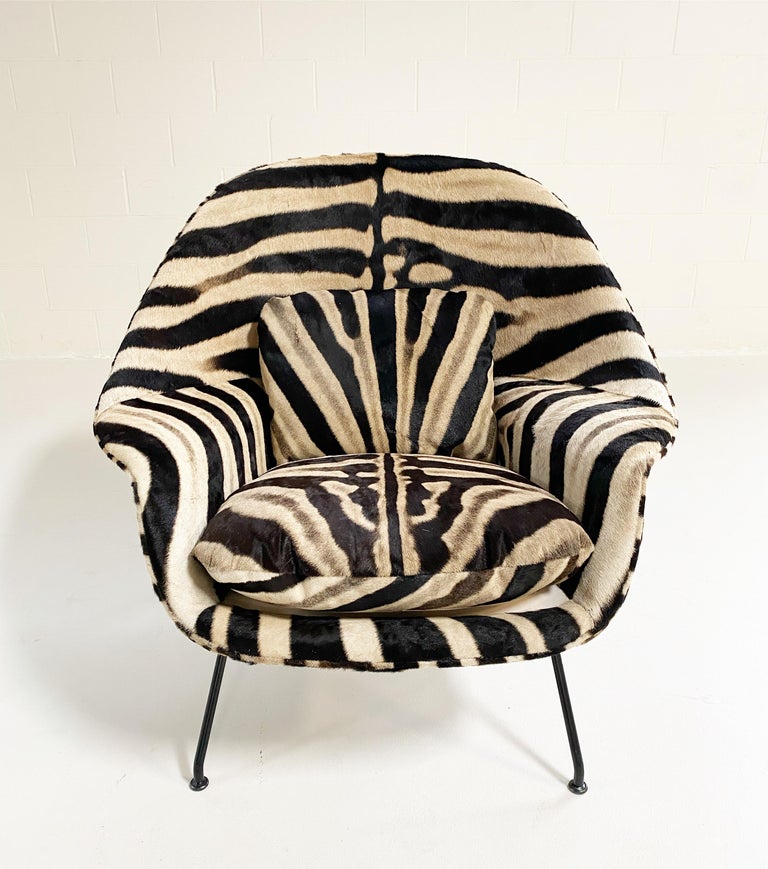 American Forsyth Bespoke Eero Saarinen Womb Chair in Zebra For Sale