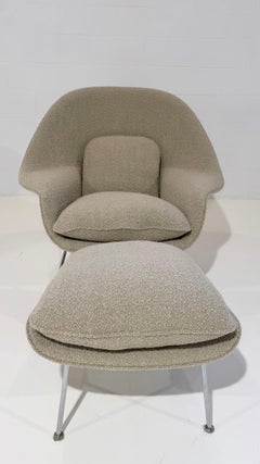 Forsyth Eero Saarinen Womb Chair and Ottoman in Dedar Karakorum