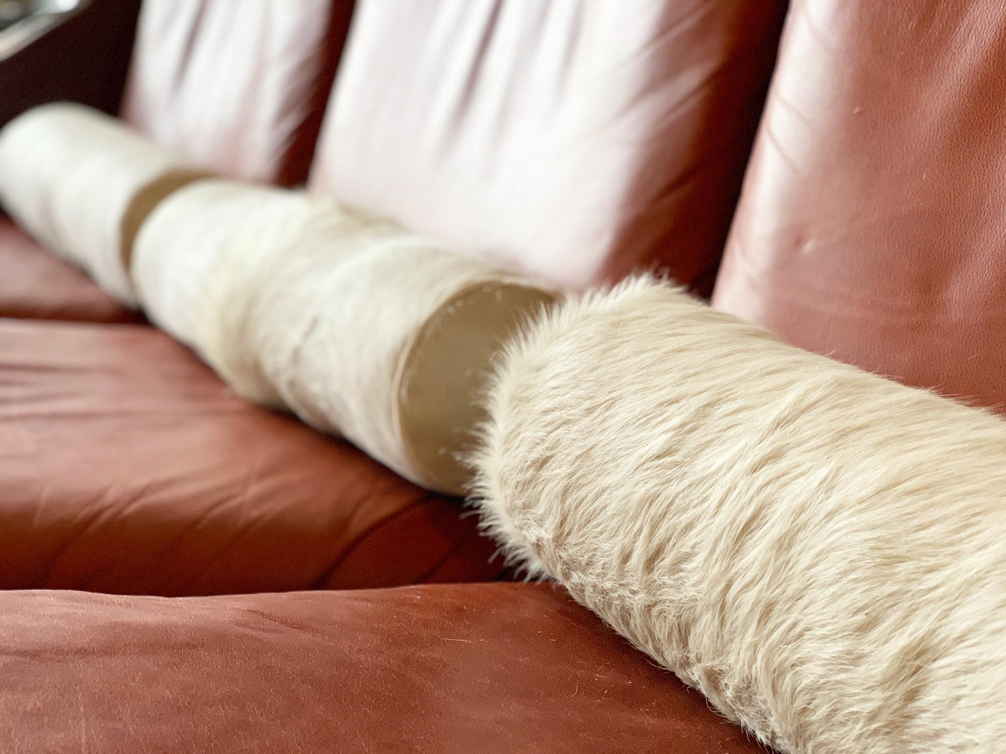 Forsyth Ivory Brazilian Cowhide Bolster Pillow In New Condition In SAINT LOUIS, MO