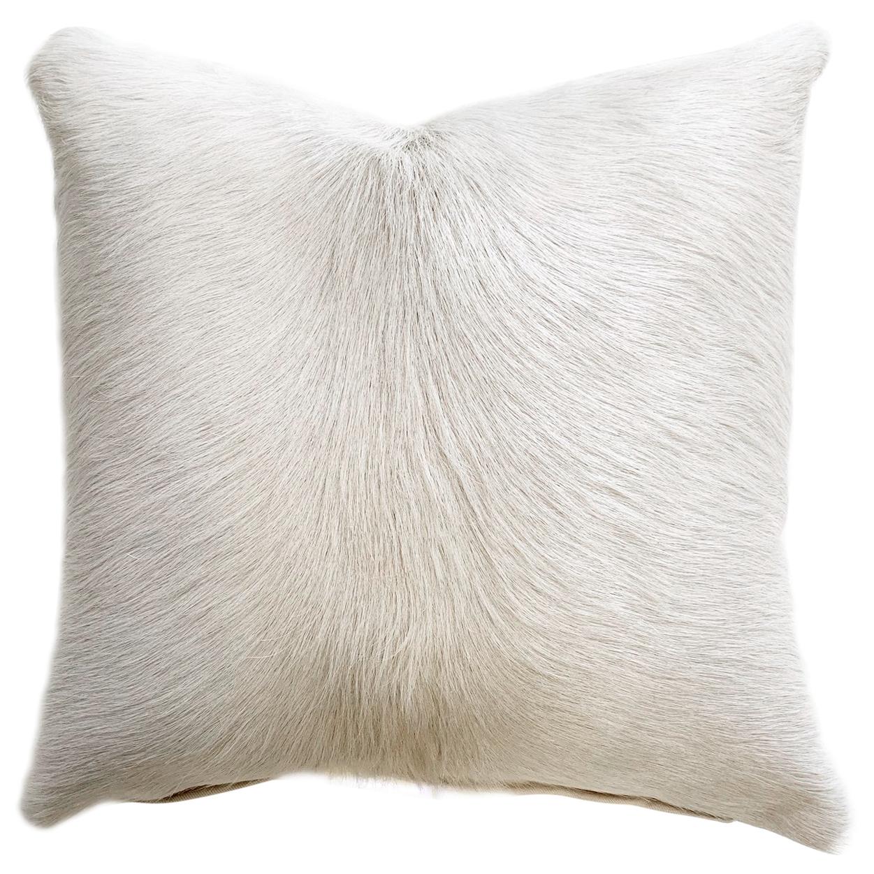 Forsyth Ivory Brazilian Cowhide Pillow For Sale