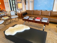 Forsyth Large Ottoman in Black Leather