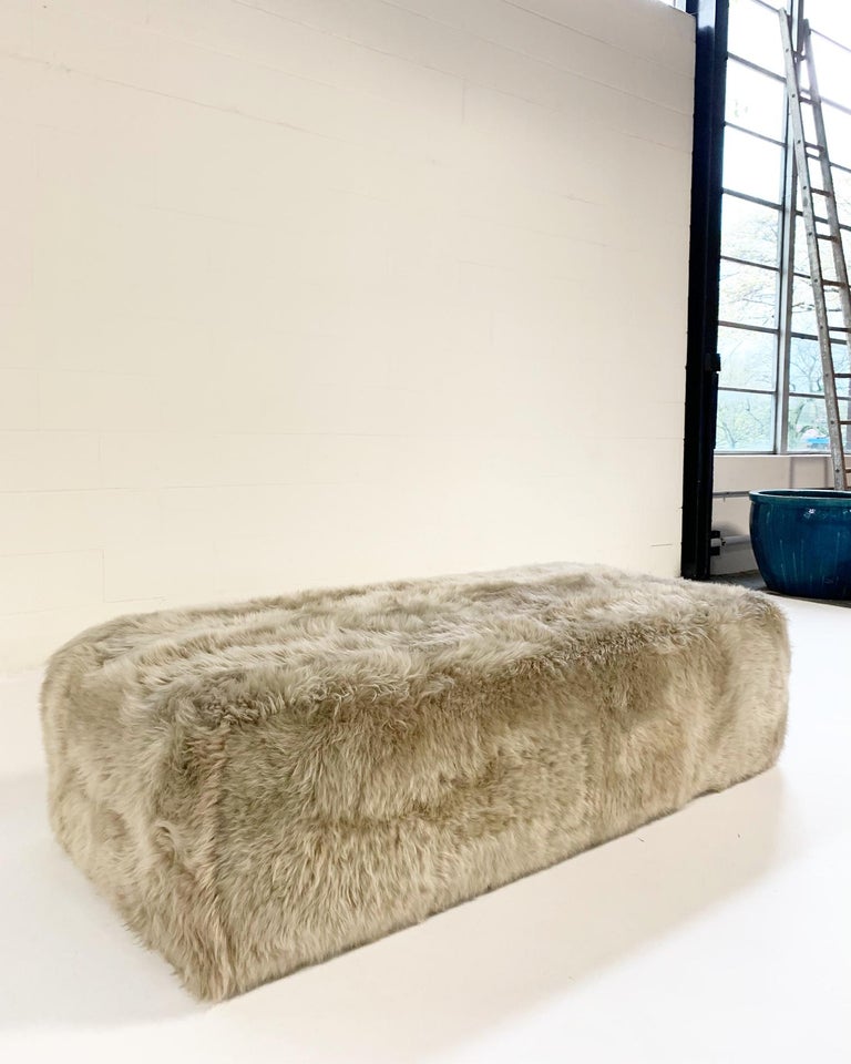 Forsyth Large Sheepskin Ottoman For Sale at 1stdibs