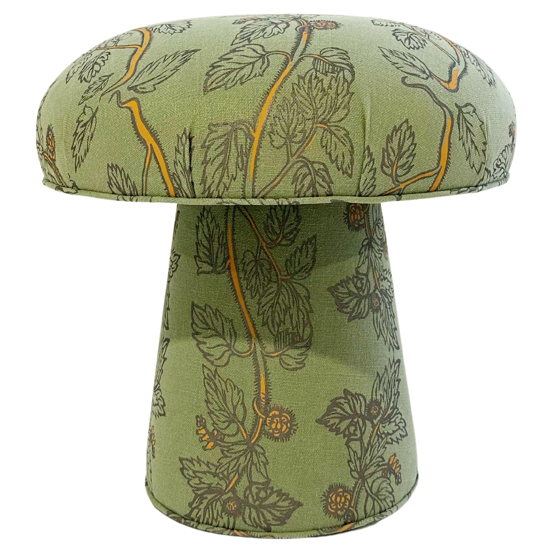 Forsyth Mushroom Pouf Ottoman in Beata Heuman Nettle Linen