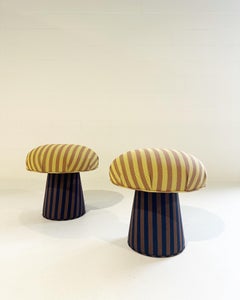 Forsyth Mushroom Pouf Ottoman in Dedar Cotton Twill