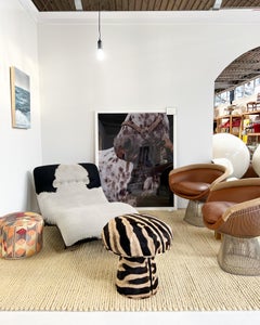 Forsyth Mushroom Pouf Ottoman in Zebra