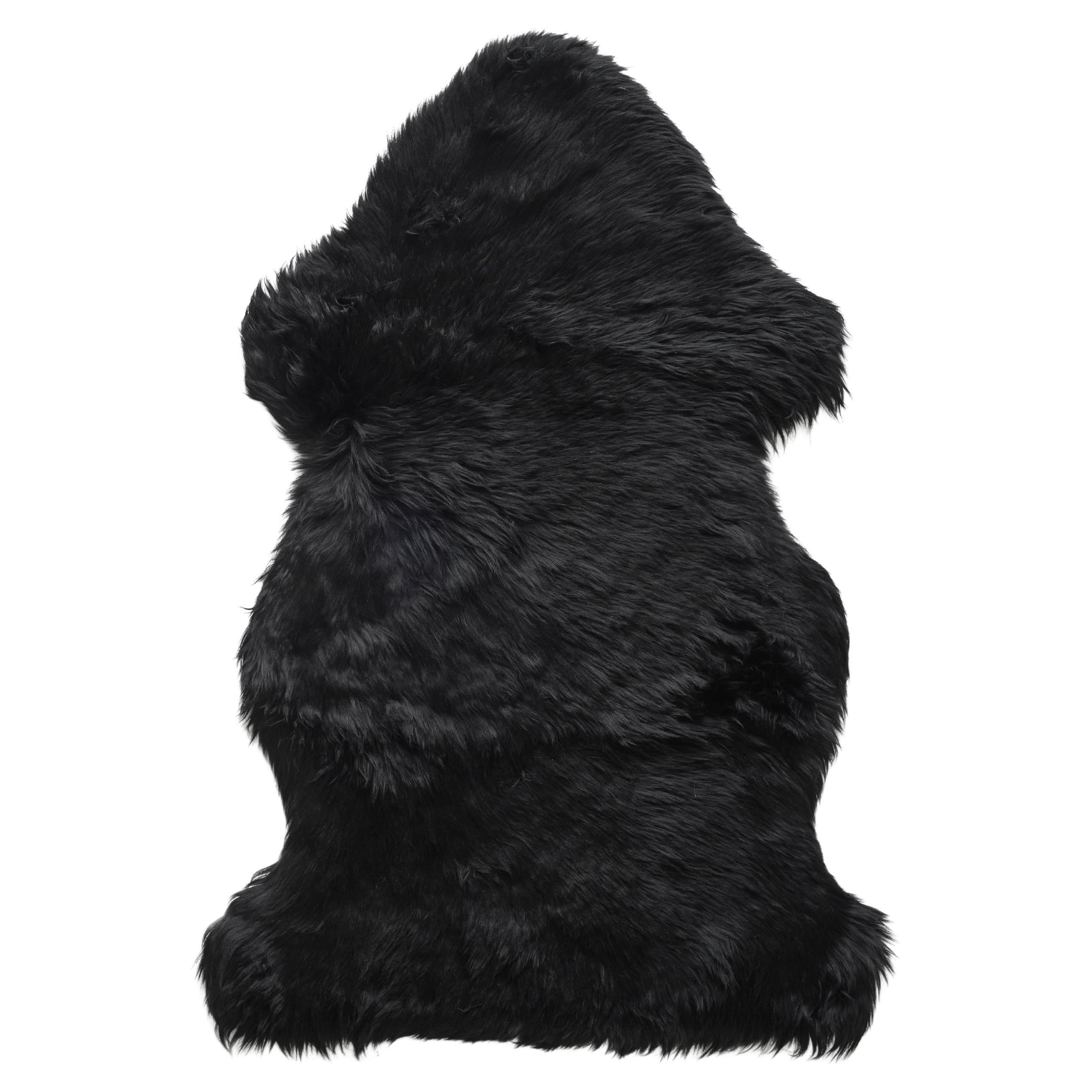 Forsyth New Zealand Sheepskin Rug, Black For Sale