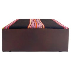 Forsyth One-of-a-Kind Ottoman with Vintage Peruvian Textile, Black