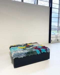 Forsyth One-of-a-kind Ottoman with Vintage Qashqai Gabbeh Rug from Iran