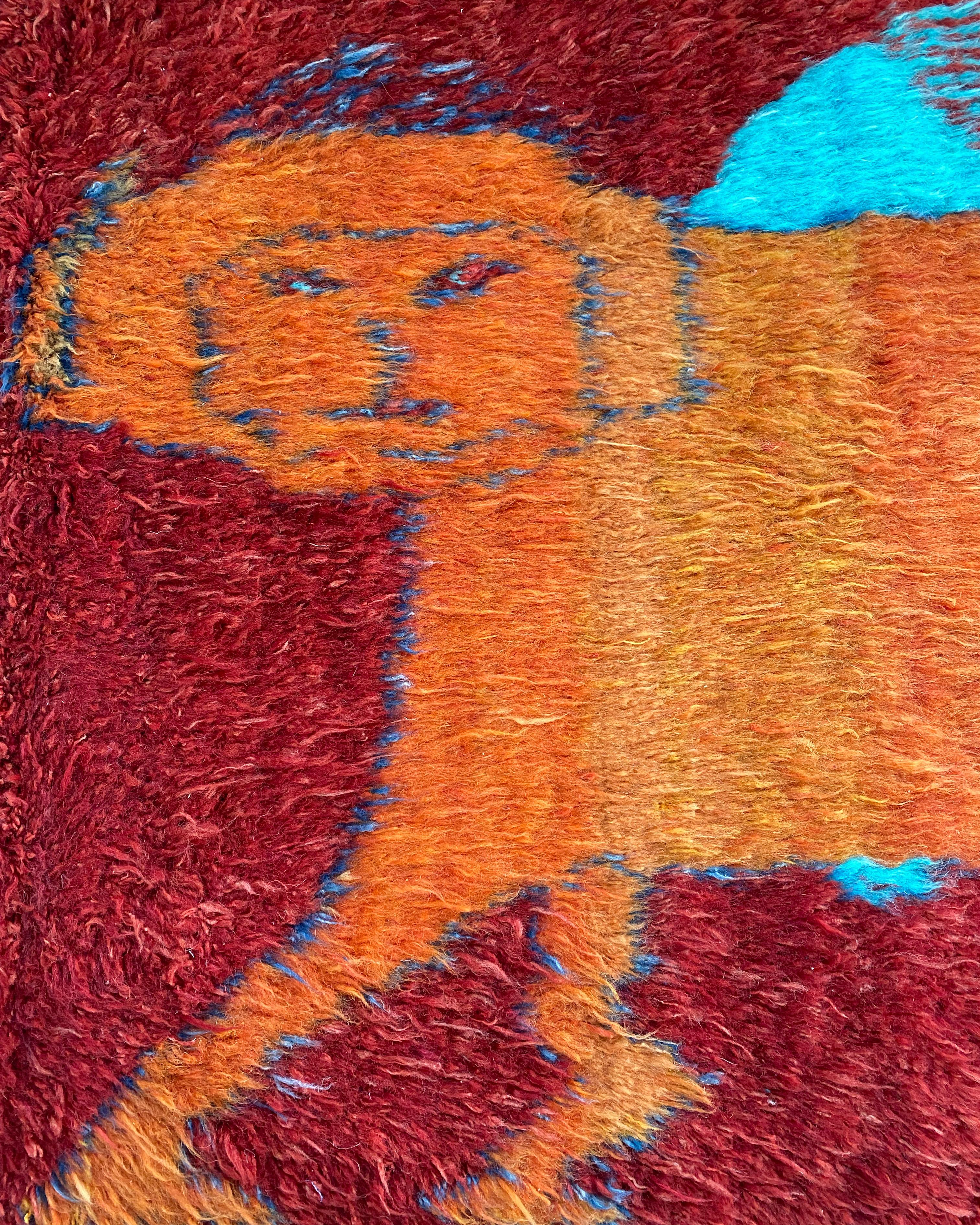 Tapis ottoman Forsyth unique en son genre avec motif Qashqai Gabbeh vintage d'Iran en vente 3