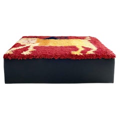Forsyth One-of-a-kind Ottoman with Vintage Qashqai Gabbeh Rug from Iran