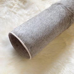 Forsyth Salt and Pepper Grey Brazilian Cowhide Bolster Pillow