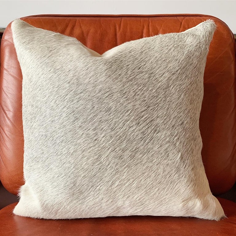 Forsyth Salt and Pepper Grey Brazilian Cowhide Pillow For Sale at 1stDibs