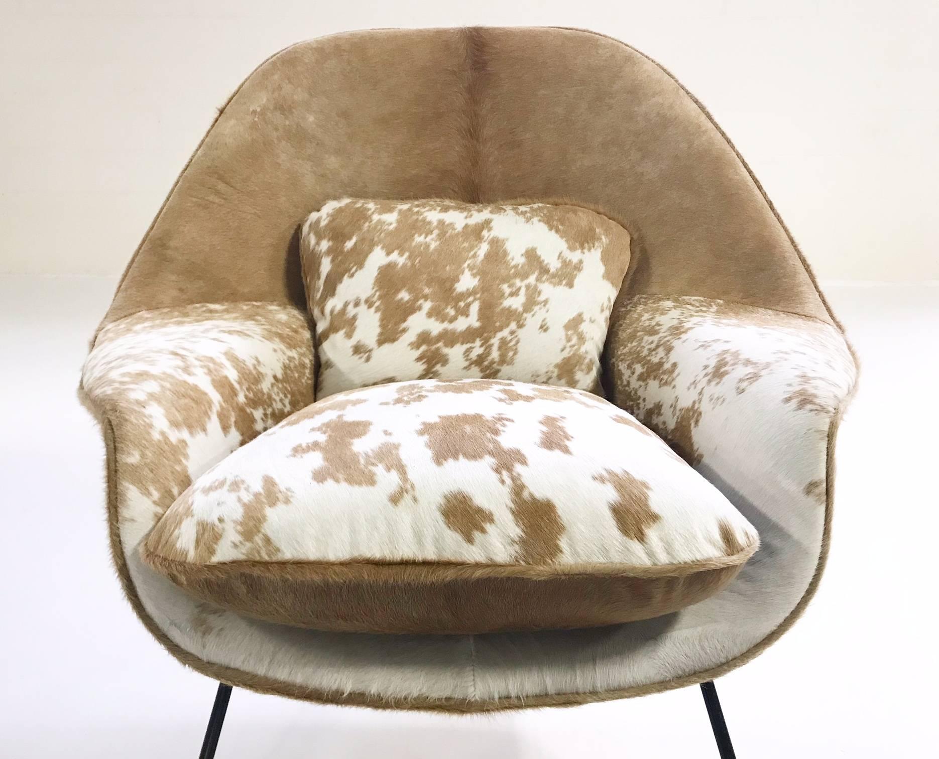 American Vintage Eero Saarinen Womb Chair Restored in Brazilian Cowhide