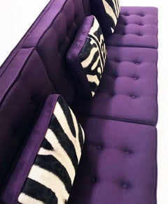 Vintage Florence Knoll Sofa Restored in Loro Piana Aubergine Cashmere