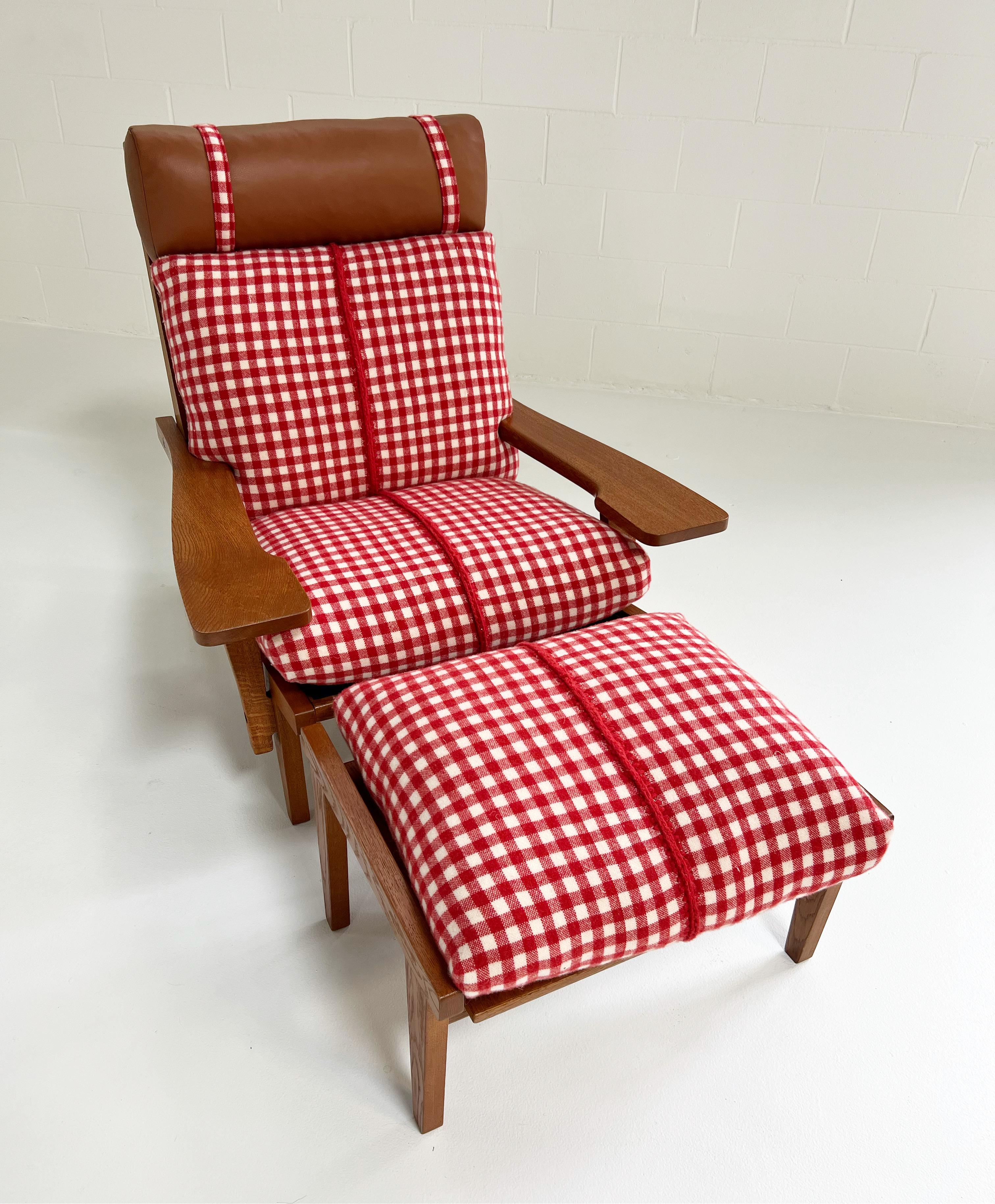 Mid-20th Century Forsyth Vintage GE 375 Paddle Chair and Ottoman with Custom Cashmere Cushions