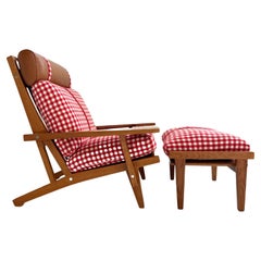 FORSYTH Vintage GE 375 Paddle Chair und Ottoman mit maßgeschneiderten Kaschmir-Kissen