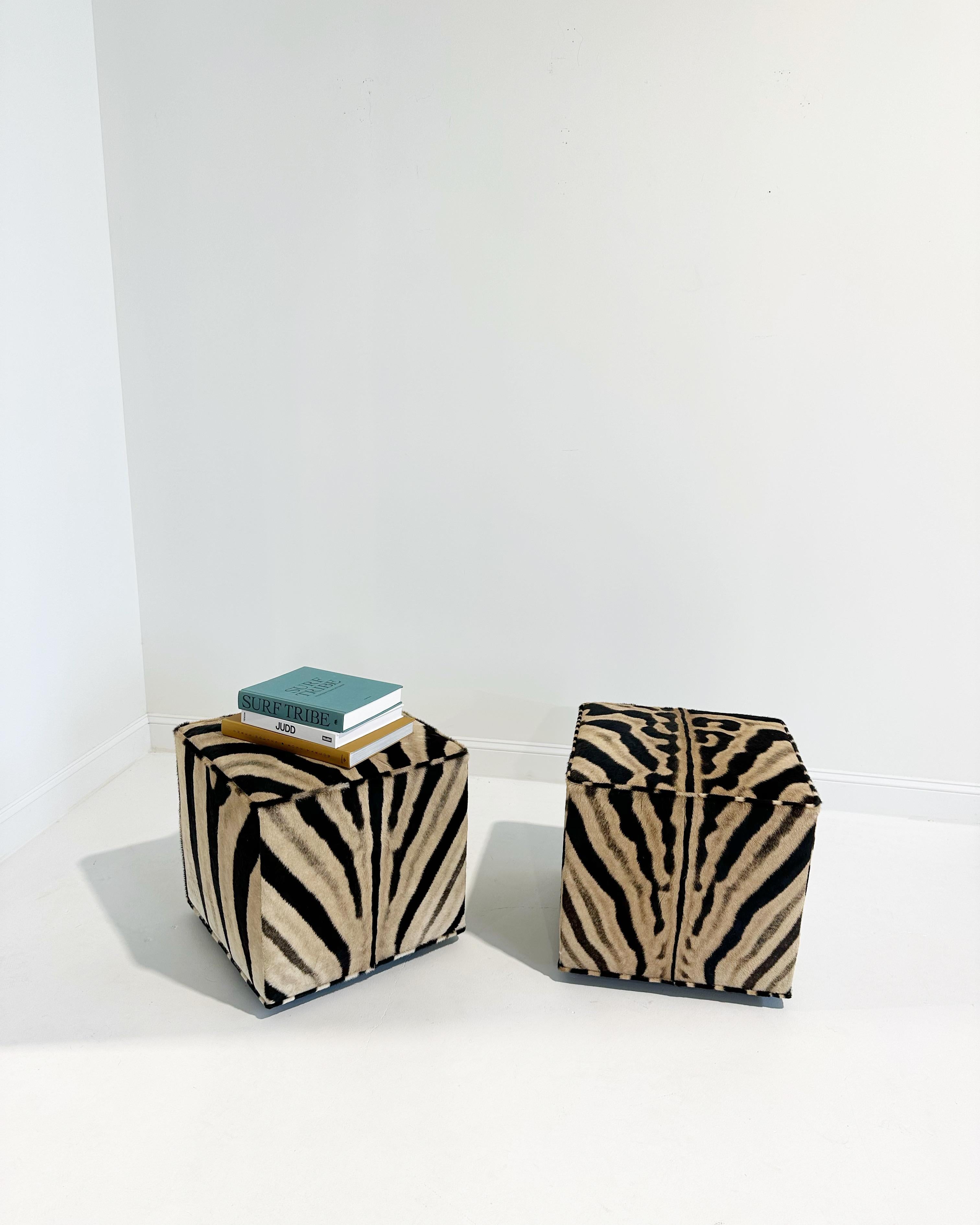 Forsyth Zebra Cube Ottoman For Sale 3