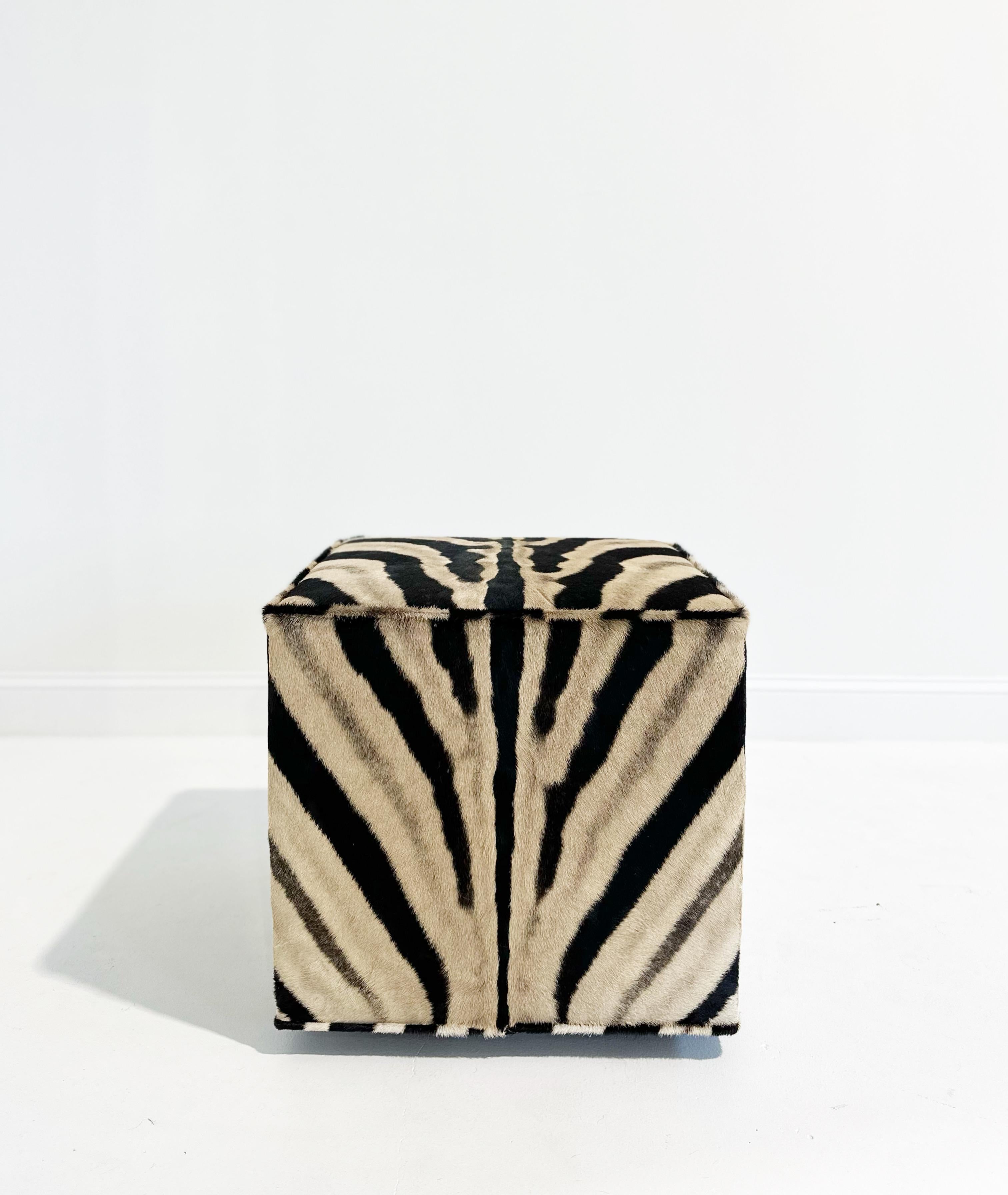 Forsyth Zebra Cube Ottoman For Sale 2