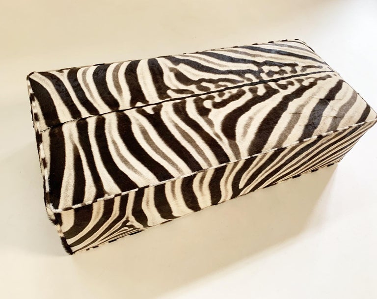Forsyth Zebra Hide Ottoman at 1stDibs