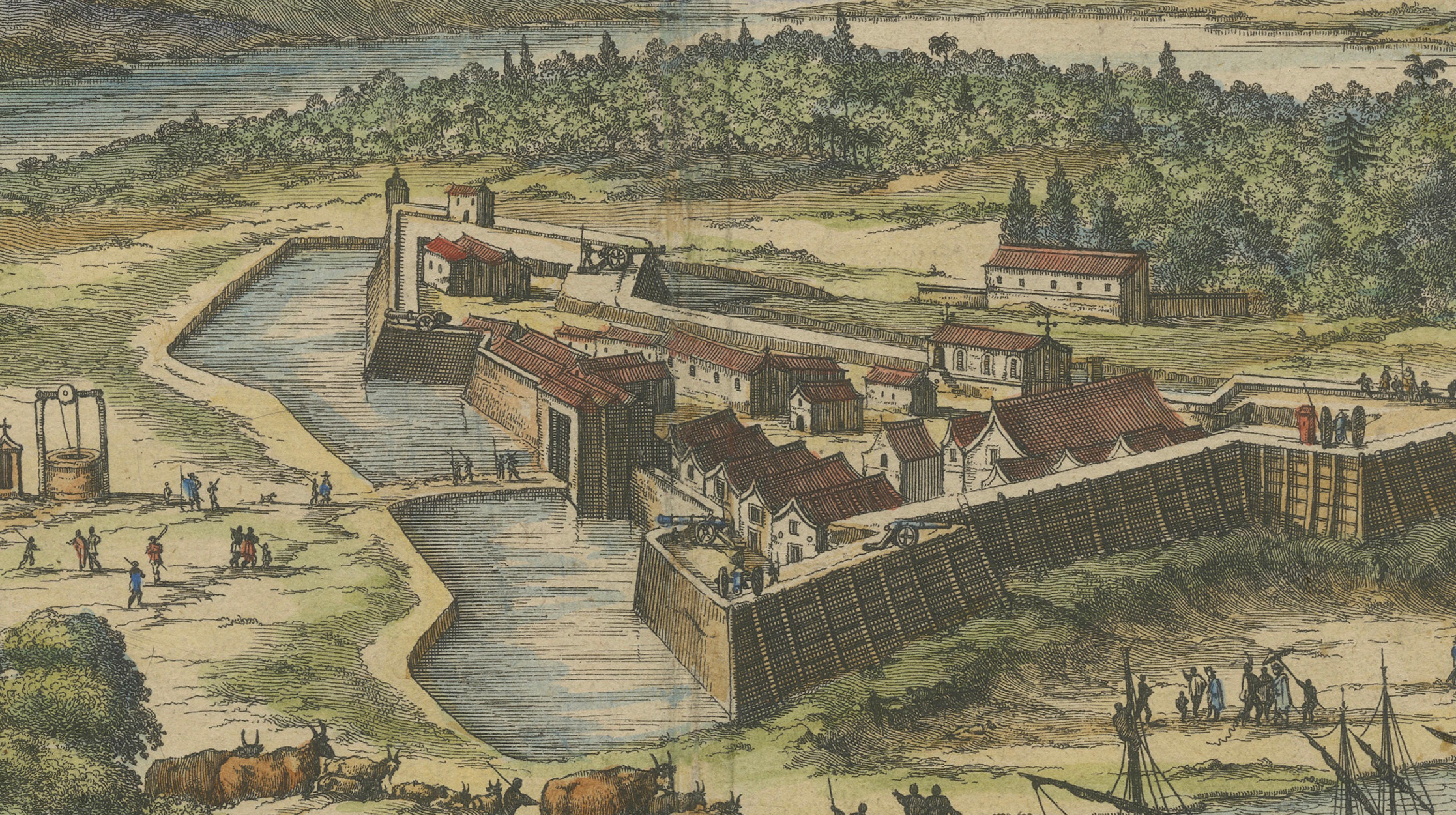 Fort Caroline in Florida, Montanus Engraving – Early America View 1671