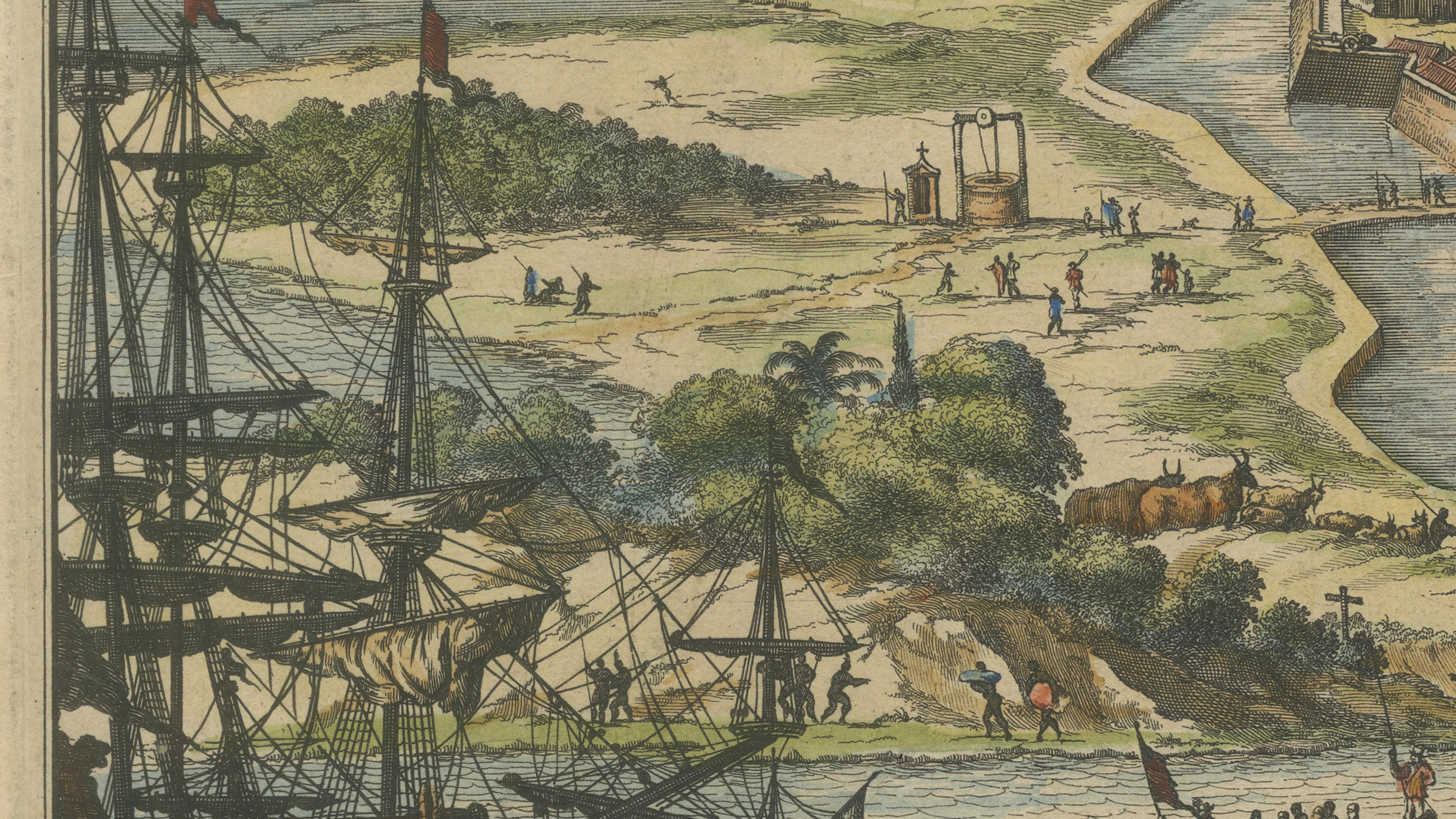 Fort Caroline in Florida, Montanus Engraving – Early America View 1671