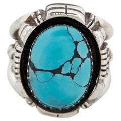 Fort Griffin sterling Silver and Turquoise Ring, Expertly Crafted by Robert Droz