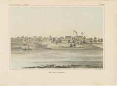 Fort Smith, Arkansas - Seltene Lithographie aus dem 19. Jahrhundert zur Geschichte der Grenze, 1856