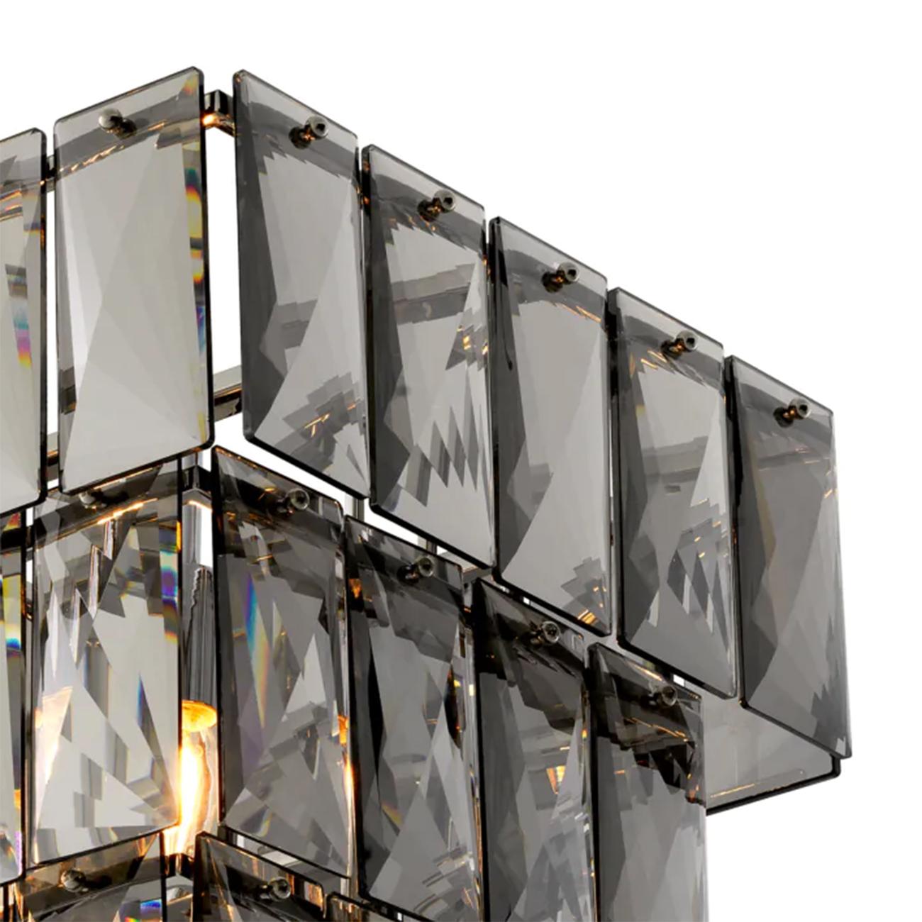 Stainless Steel Fort Worth Smoked Chandelier For Sale
