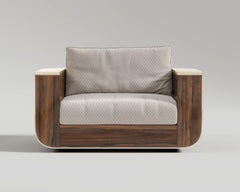Forte Club Chair in American Walnut and Polished Bronze by Palena Furniture