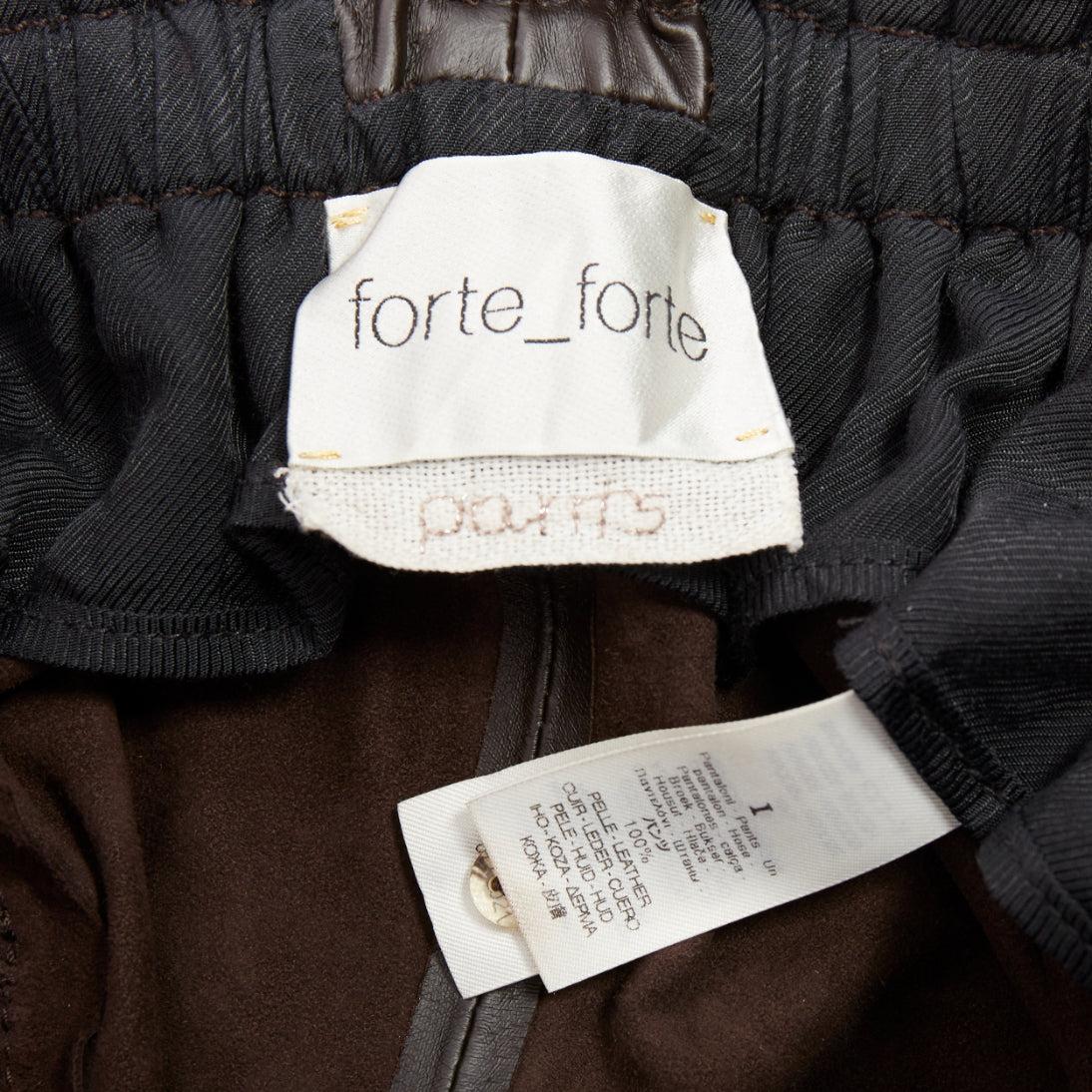 FORTE FORTE Parrrs chocolate brown leather paperbag waist shorts Sz.1 S For Sale 3