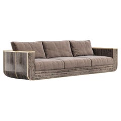 Forte Sofa in Eucalyptus and Polished Bronze by Palena Furniture