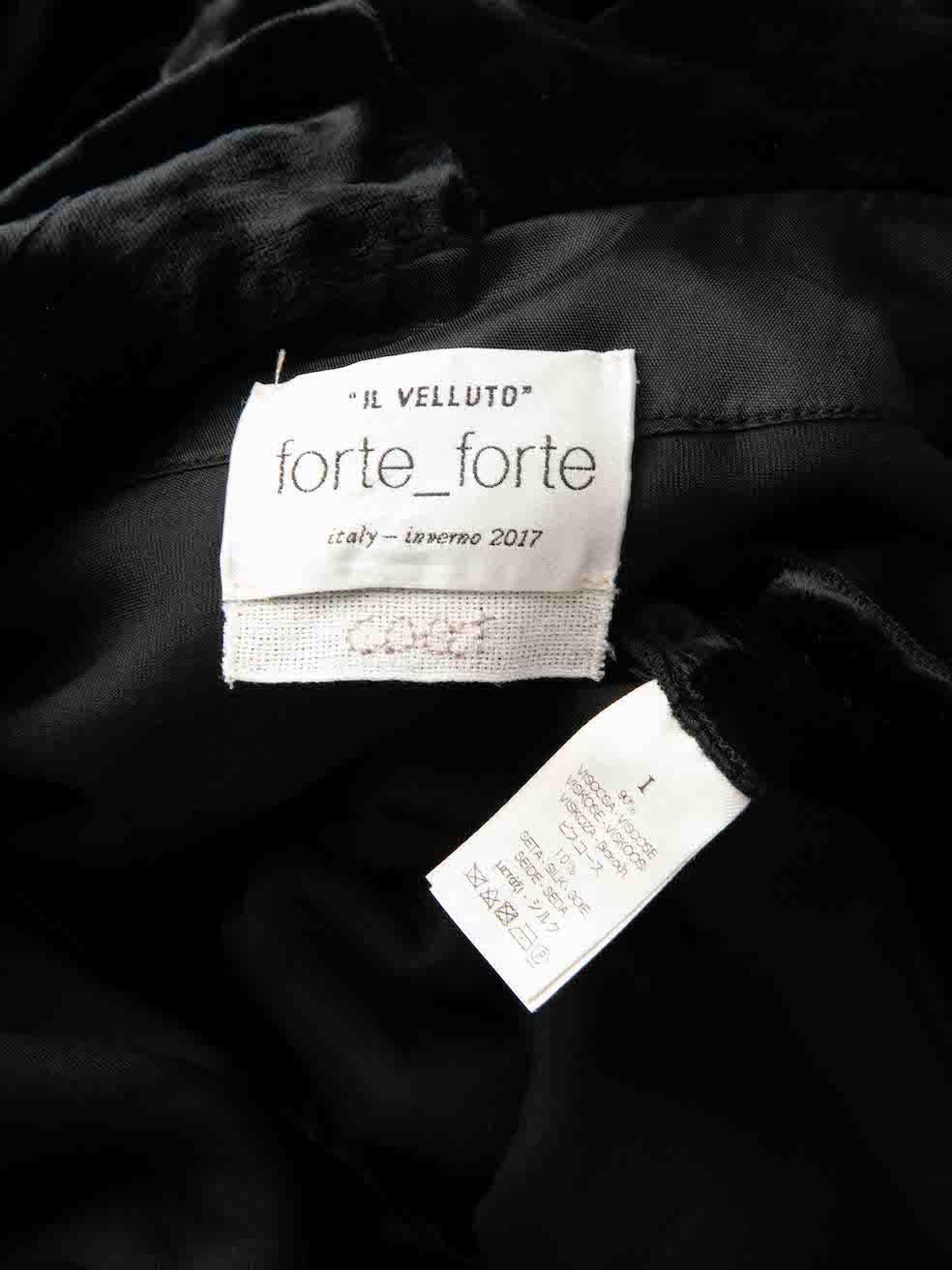 Women's Forte_Forte Black Velvet Hooded Coat Size S For Sale