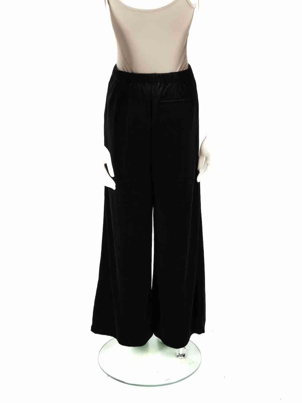 Forte_Forte Black Velvet Wide Leg Trousers Size S In Good Condition For Sale In London, GB