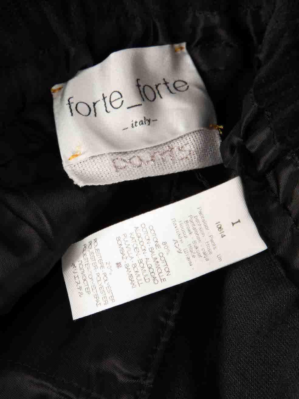 Women's Forte_Forte Black Velvet Wide Leg Trousers Size S For Sale