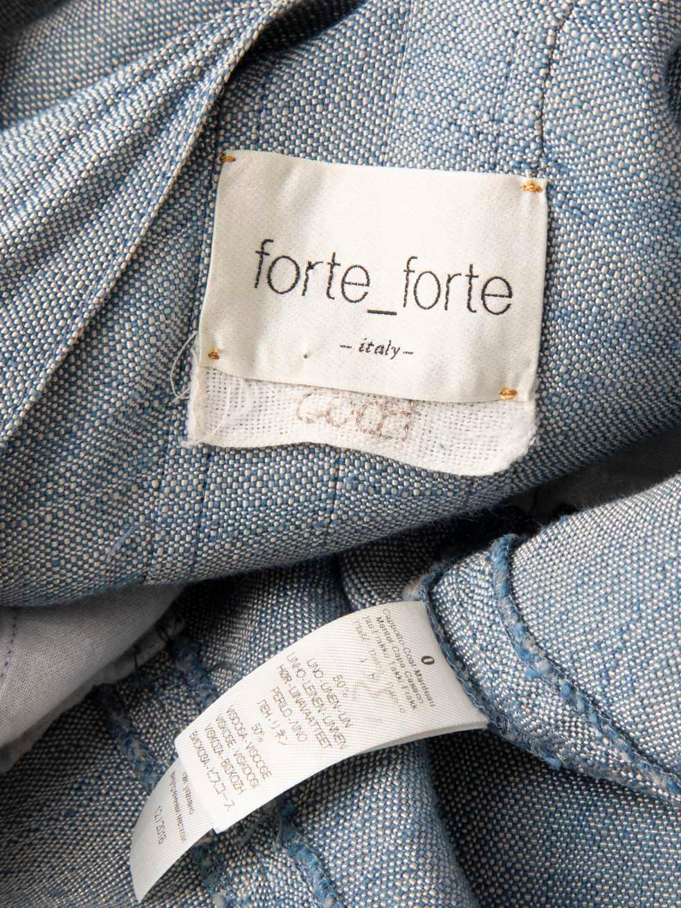 Forte_Forte Blue Fringe Trim Cardigan Size XS 1