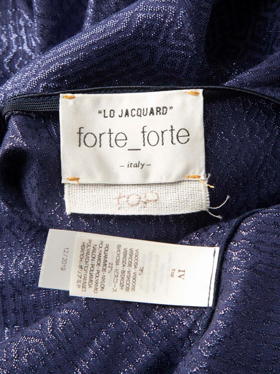 Forte_Forte Débardeur col V métallisé marine Taille XL Excellent état - En vente à London, GB