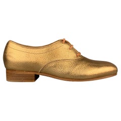 FORTE_FORTE Size 9 Gold Metallic Leather Lace Up Flats